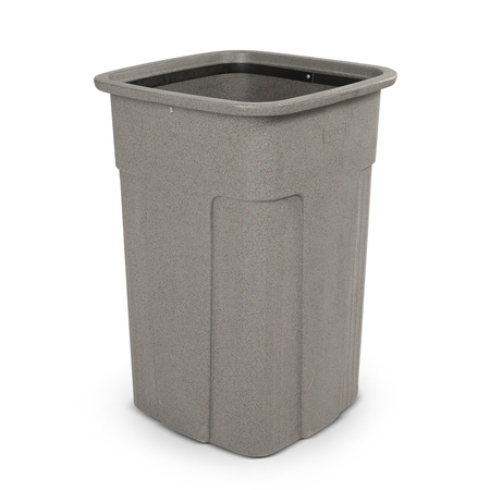 Toter 50 gal Square Trash Can, Graystone SSC50